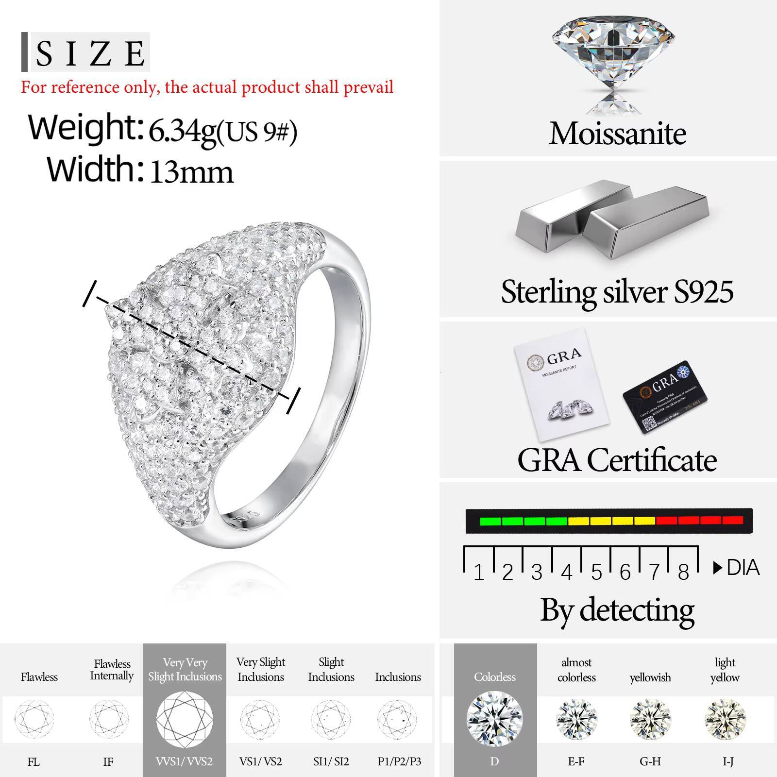 Pass Diamond Tester Hip Hop VVS Moissanite Diamond Mens Gift Gold Plate 925 Sterling Silver Iced Out Cross Ring for Rapper Men