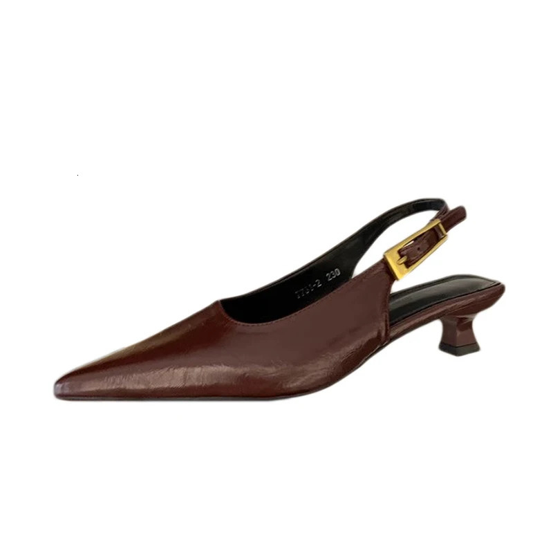 Summer Pointed Toe Women Sandals Fashion Singbacks Mules Shoes Ladies Elegant Low Heel Stripper Party Sandalias 260303
