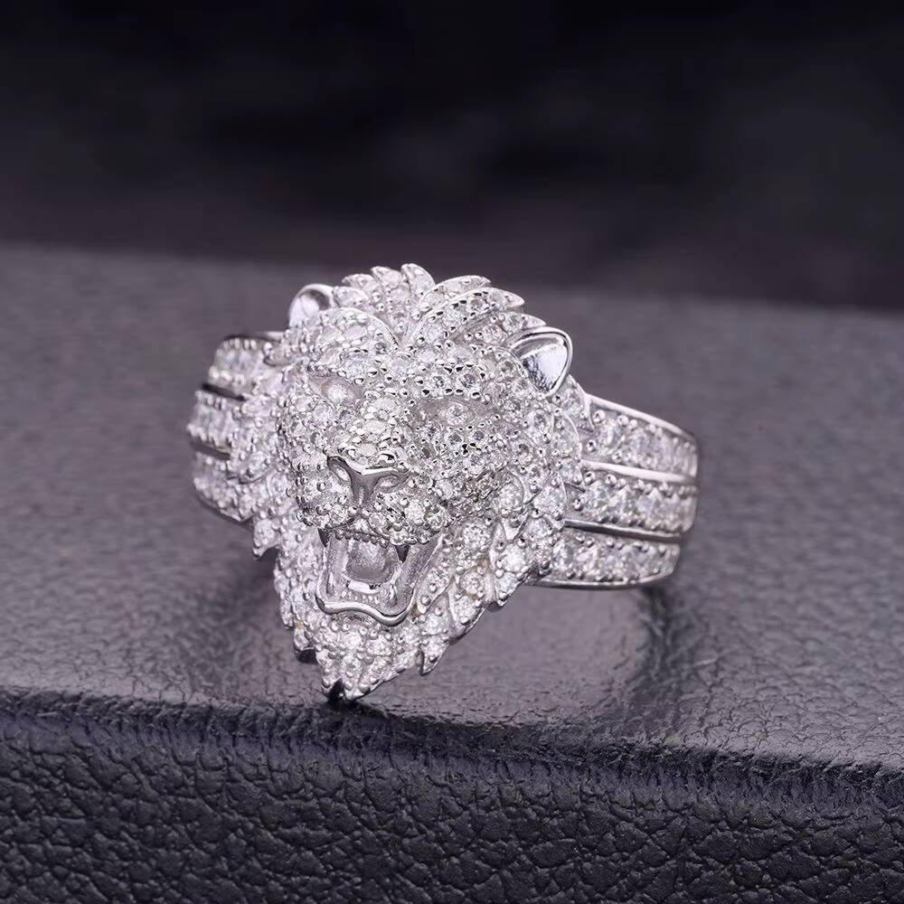 New Arrival Hiphop Fashion Fully Iced Pave Setting for Certified Morganite Freshwater Pearl 925 Sterling Silver Rose Gold Ring