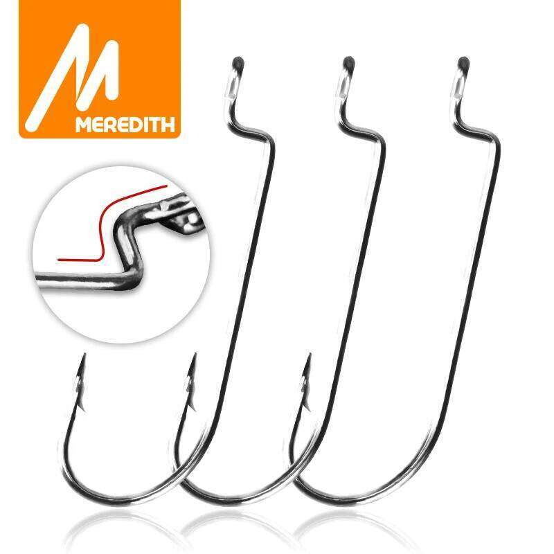 MEREDITH 50PCS Fishing Hooks, High Carbon Steel Sharp Hooks 1/0-5/0 for Bass Trout Fast Delivery #1 Best Seller S260305