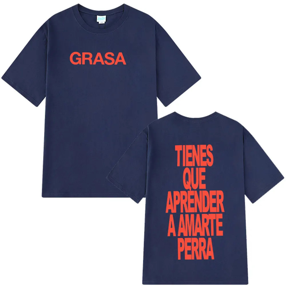 Rapper Nathy Peluso Grasa 2026 Letters Print T Shrit Men Women Short Sleeve Tshrit Fashion Casual Aesthetic Cotton T-shirts 260304