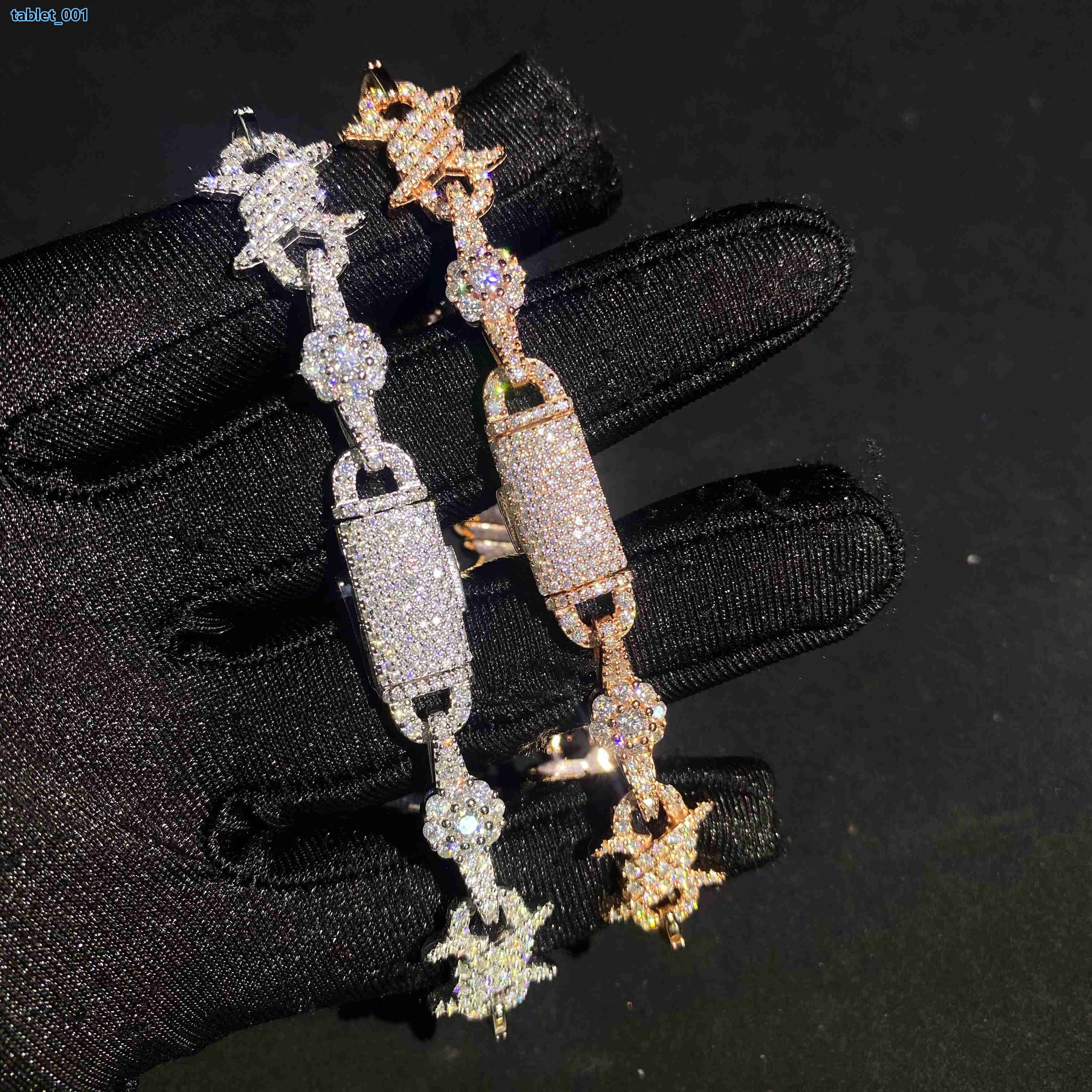 13mm New Design GRA Certificate Iced VVS Moissanite 925 Silver Hip Hop Women Style Jewelry Cuban Chain Link Bracelet