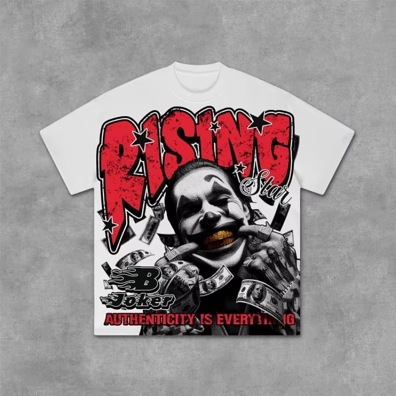 Joker Money On The Street Authenticity Is The Most Important Old Graphics T-shirt Men Y2K Oversize Tshirt Streetwear Women Tops 260303