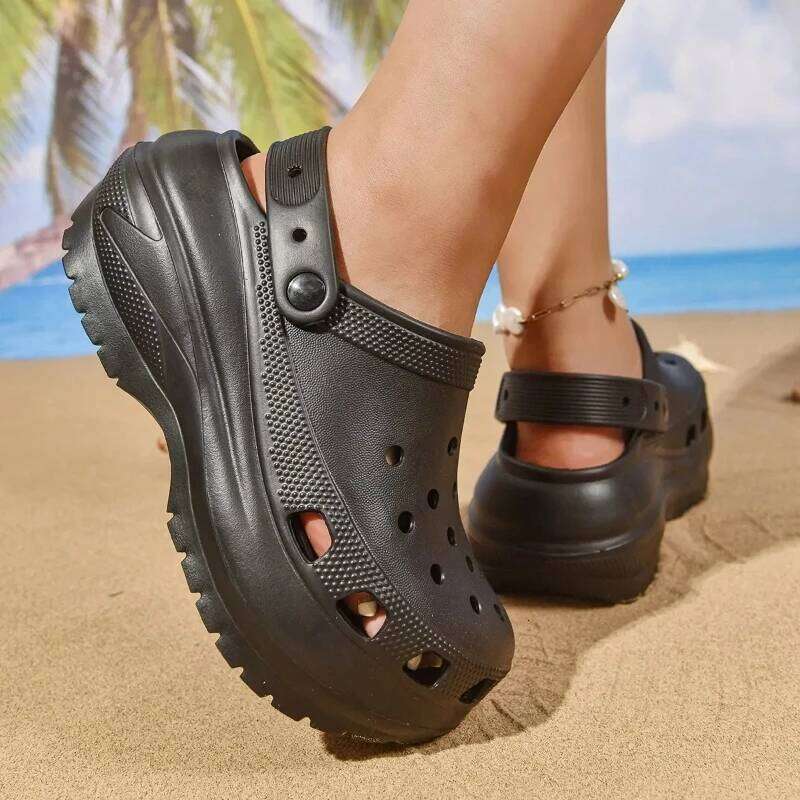Women Thick Bottom Anti-Slip Summer Outdoor Beach Breathable Mesh Slip-On Wear-resistant Sandals Comfortable Shoes