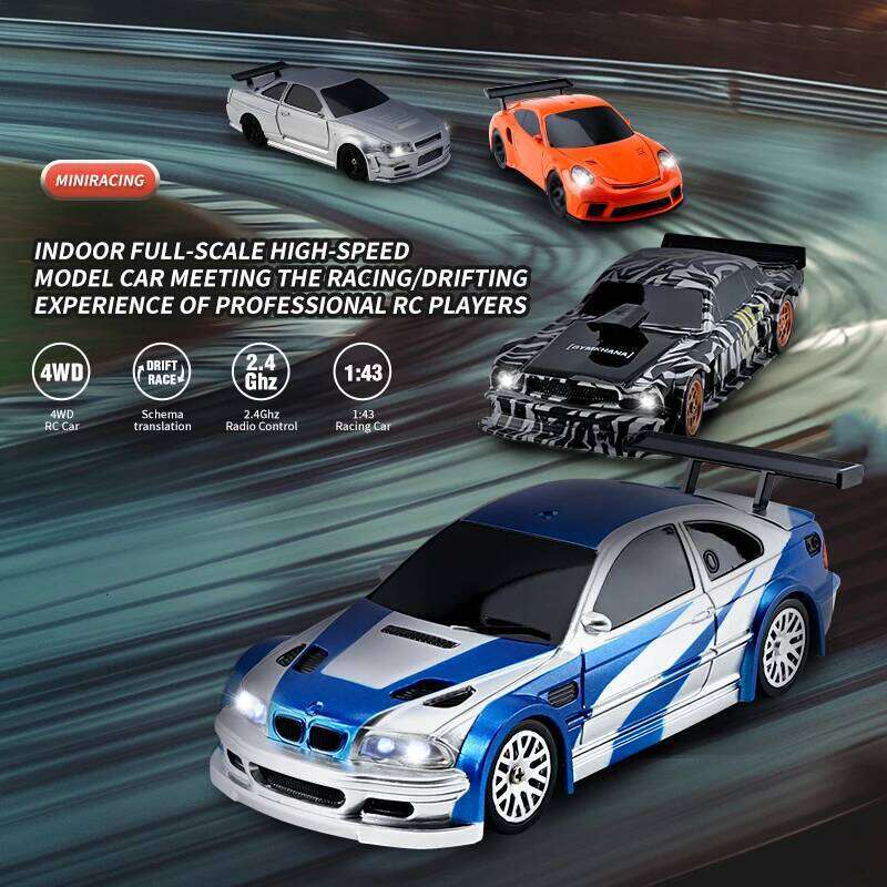 Upgraded Gyro 1/43 RC Drifting Car Racing RTR 4WD High Speed Radio Control Model 2.4G Drift Race Vehicle Mini Gifts C260305