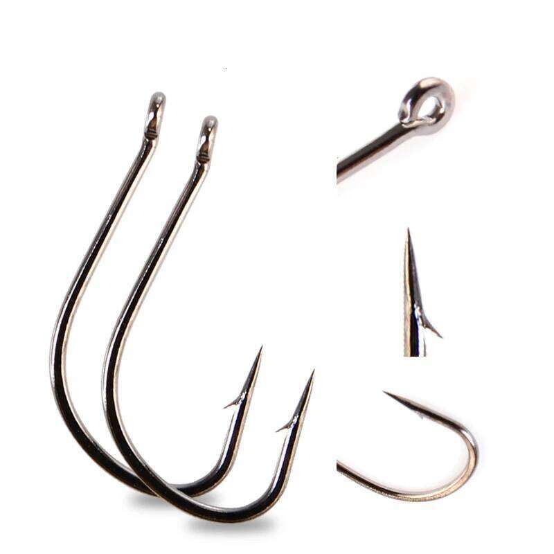 FTK 7-10PCS High Carbon Steel Hook TANAGO 1#-12# Barbed Single Fishhooks With Eye Carp Fishing Accessories S260305