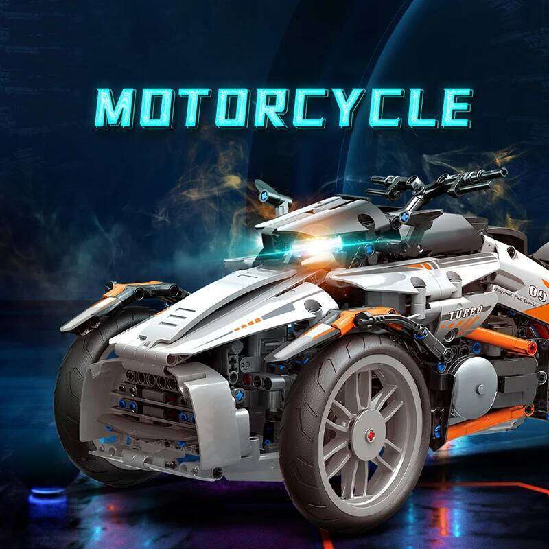 1228Pcs City Technical APP Remote Control Locomotive Motorcycle Building Block MOC Motorbike Bricks Model Boy Toy for Kids Gifts Z260306
