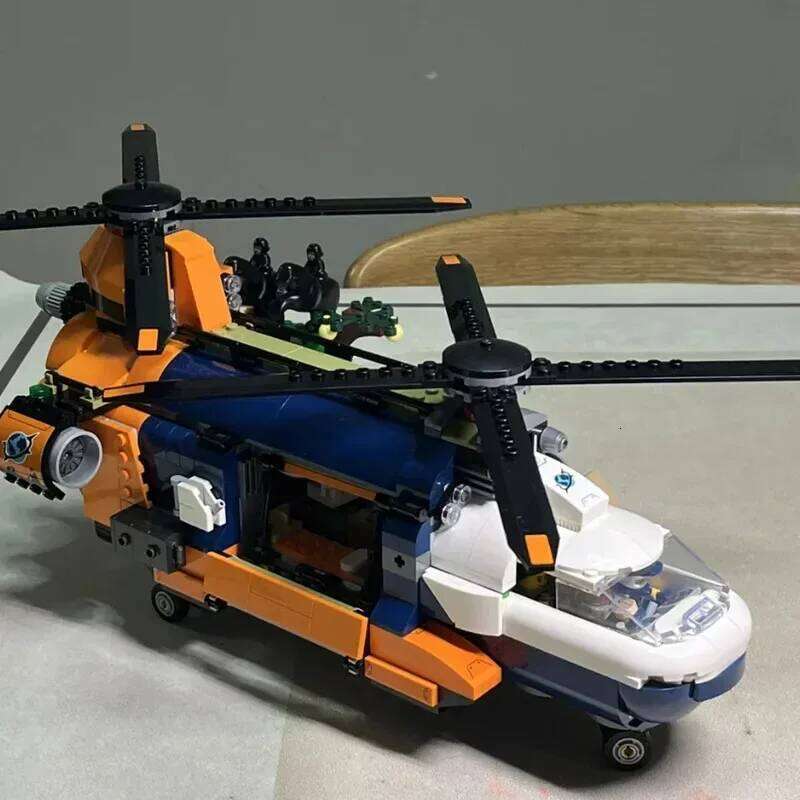 City Series Explorer Base Helicopter Creative Building Blocks Jungle Exploration Forest Adventure Kids Toys Gift Z260306