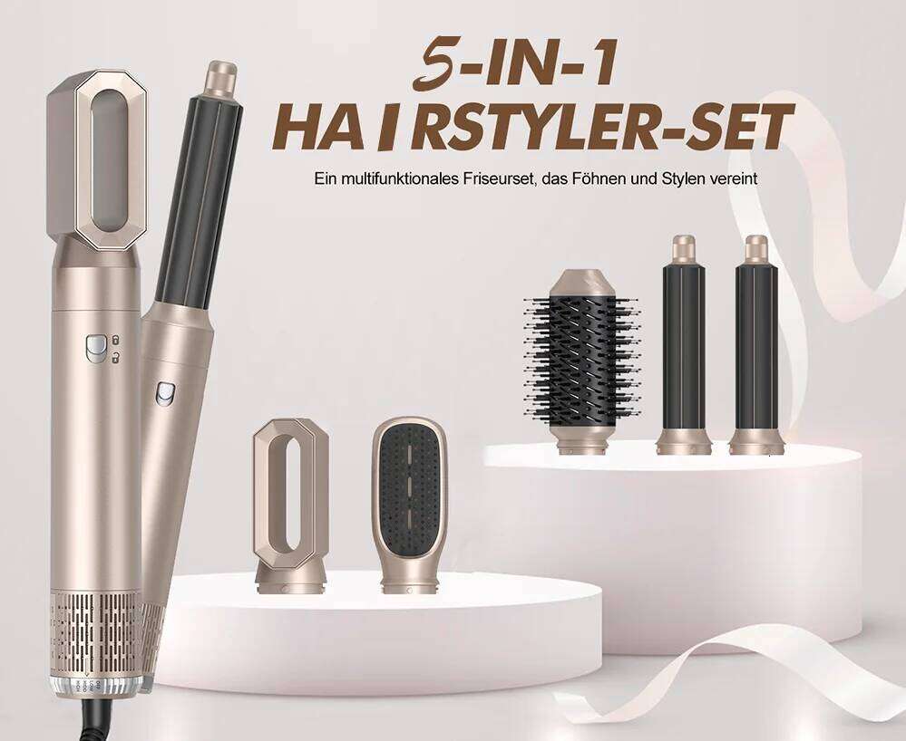 5 In 1 Dryer Brush Electric Hot Air Straightener Multi Hair Styling Blowing Comb Rotating Curling Iron Set Professional 26Y0306