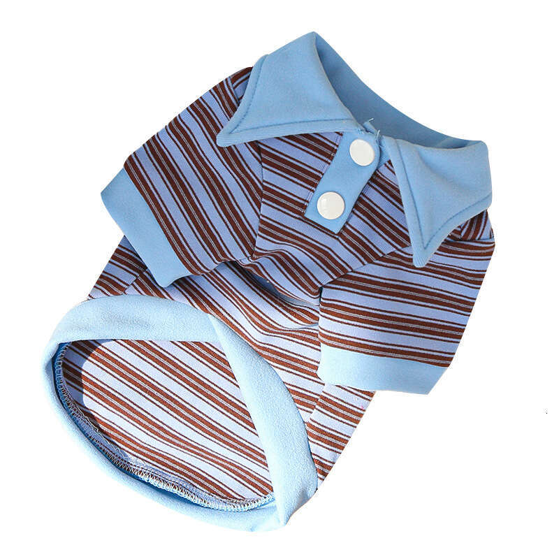 Famous autumn and winter polo striped German velvet shirt, cat pet clothing, dog new products, cat clothing, dog supplies, short hairless cat pupakaIK