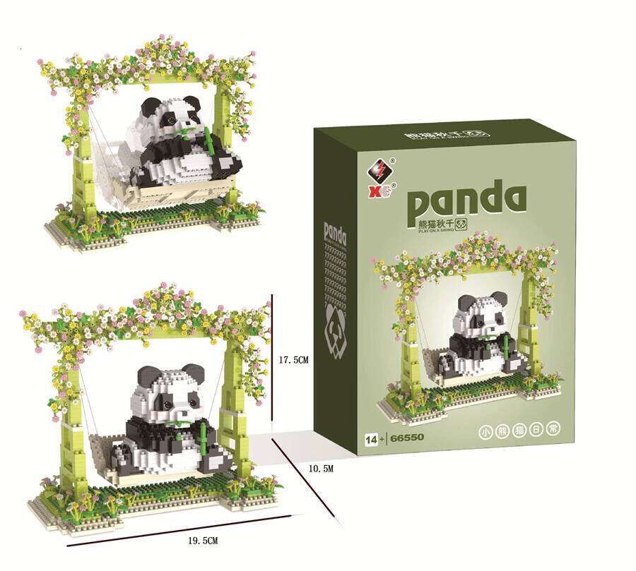 Creative Giant Panda Building Blocks Small Particle Educational Toys Desktop Ornaments Children's Holiday Gifts Z260306