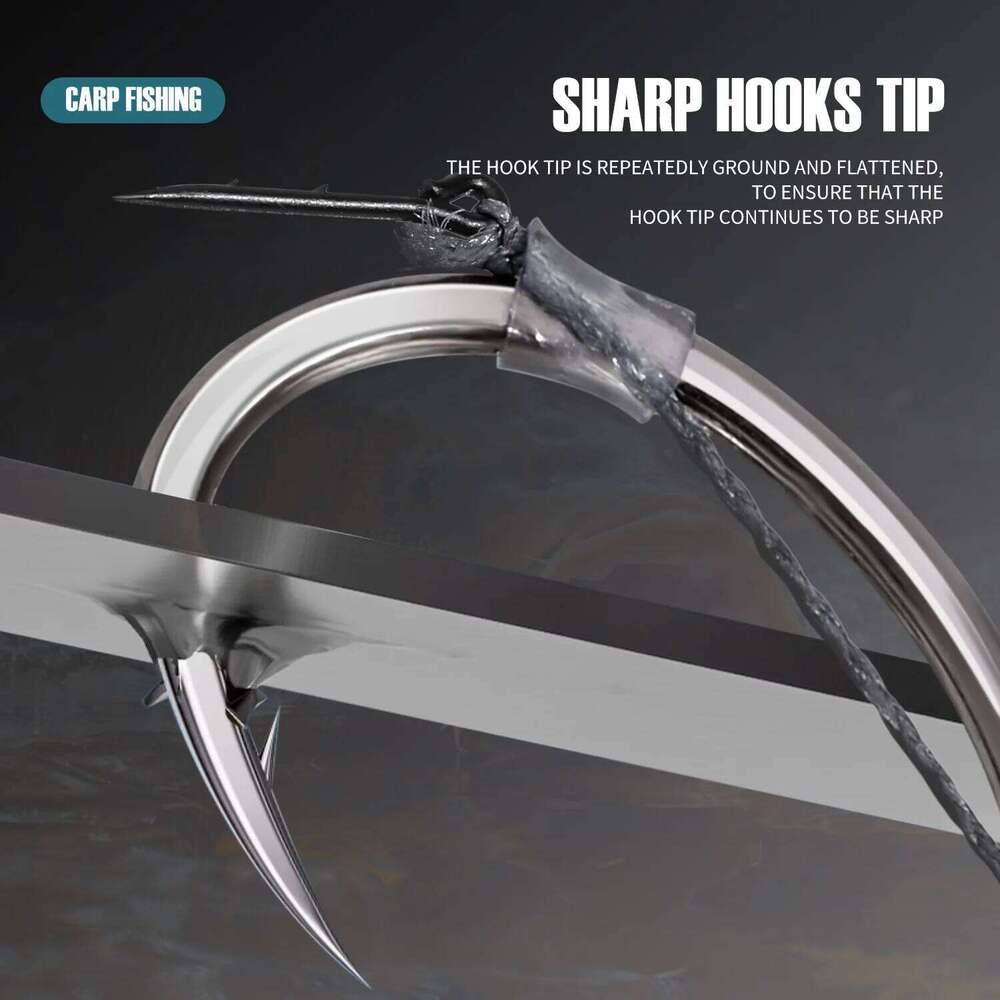 Sougayilang European Hook Set 6 Sharp with Multiple Layers of Grinding Reinforcement on the tip for Carp Fishing S260305