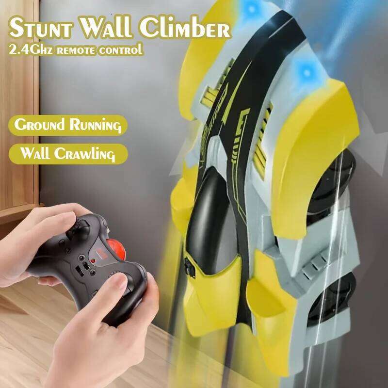 Climbing Remote Control 360 Rotating Stunt with Headlight Rechargeable RC Car Wall Climber Toys Gifts for Boys C260305