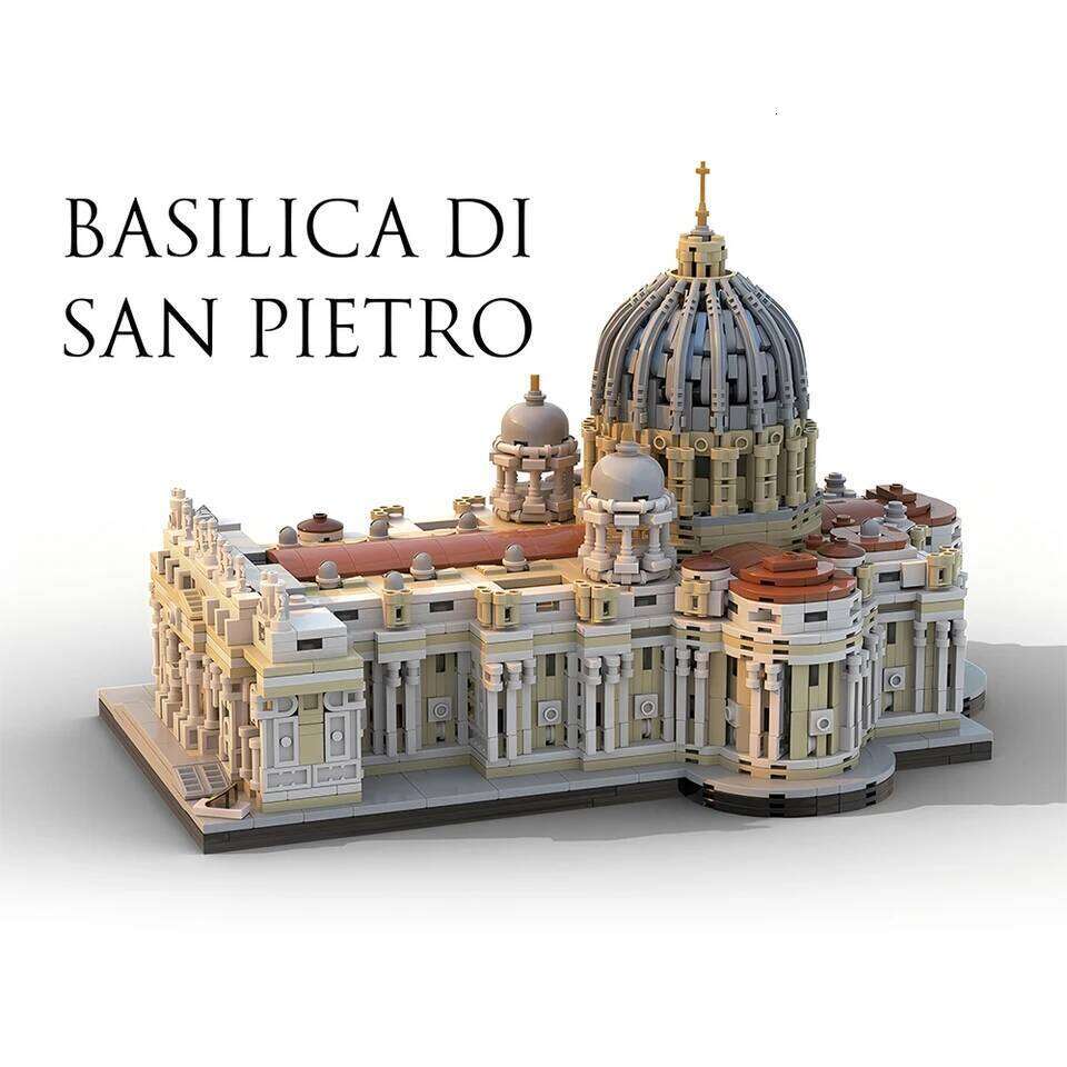 New MOC Hot Selling St. Peter's Basilica Castle Building Blocks Square Expansion Pack House Collection DIY Toy Boy Gift Z260306