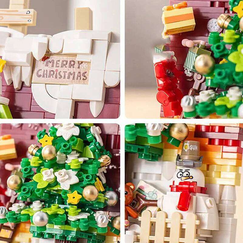 Creative Easel Christmas Tree Building Block Set DIY Puzzle Assembly Three-dimensional Painting Ornaments Children's Toys Gifts Z260306