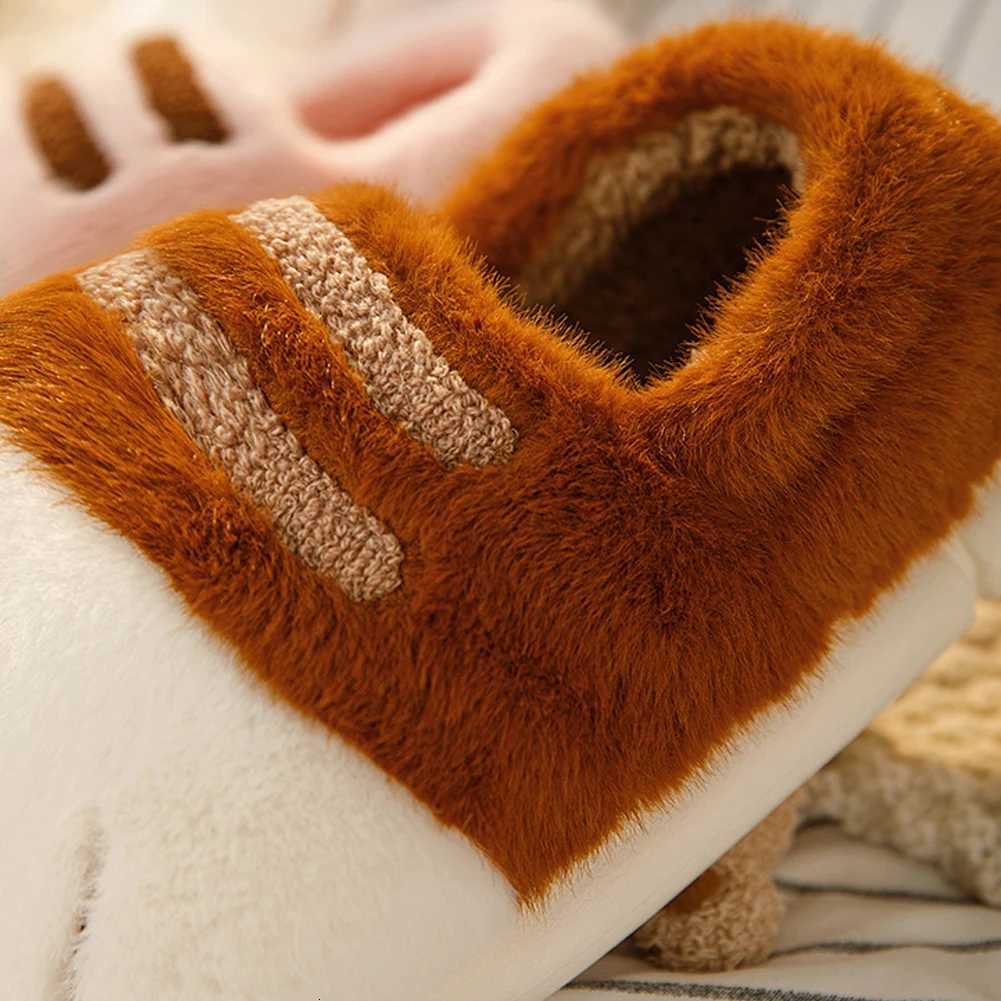 Cat Paw Feet Slippers Woman Fluffy Closed Heel Home Shoes for Winter Warm Slip On Animal Claw Slipper Furry Loafer Indoor Slippe S260305