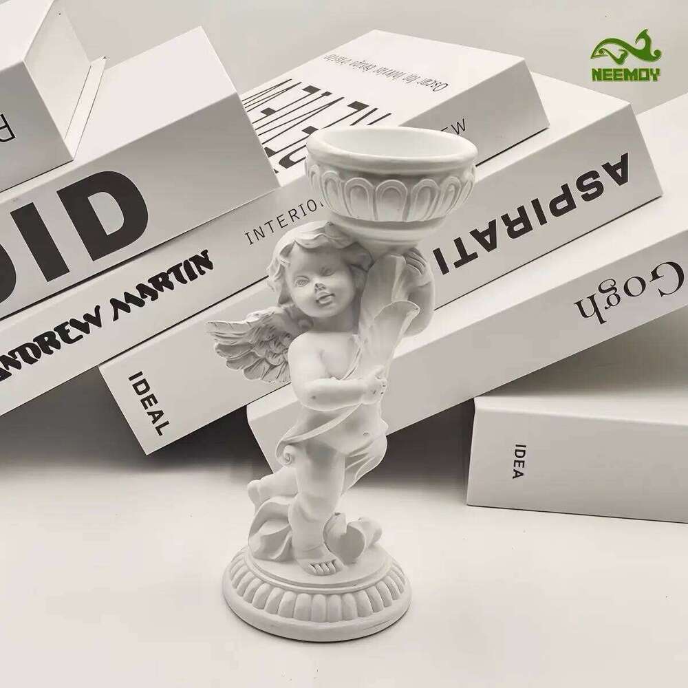 Ins Resin Roman Column Ornament Little Angel European American Style Decoration Statue Candle Holder Birthday Gift XJ260305