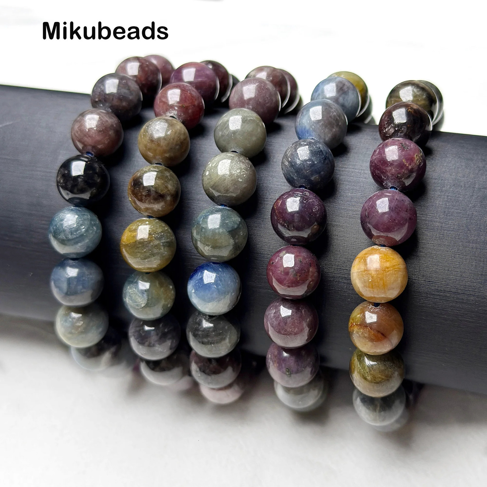 Natural Rare Multicolour Sapphire 9-105mm Smooth Round Loose Beads For Making Jewelry DIY Necklace Bracelet Or Gift Wholesale 260302