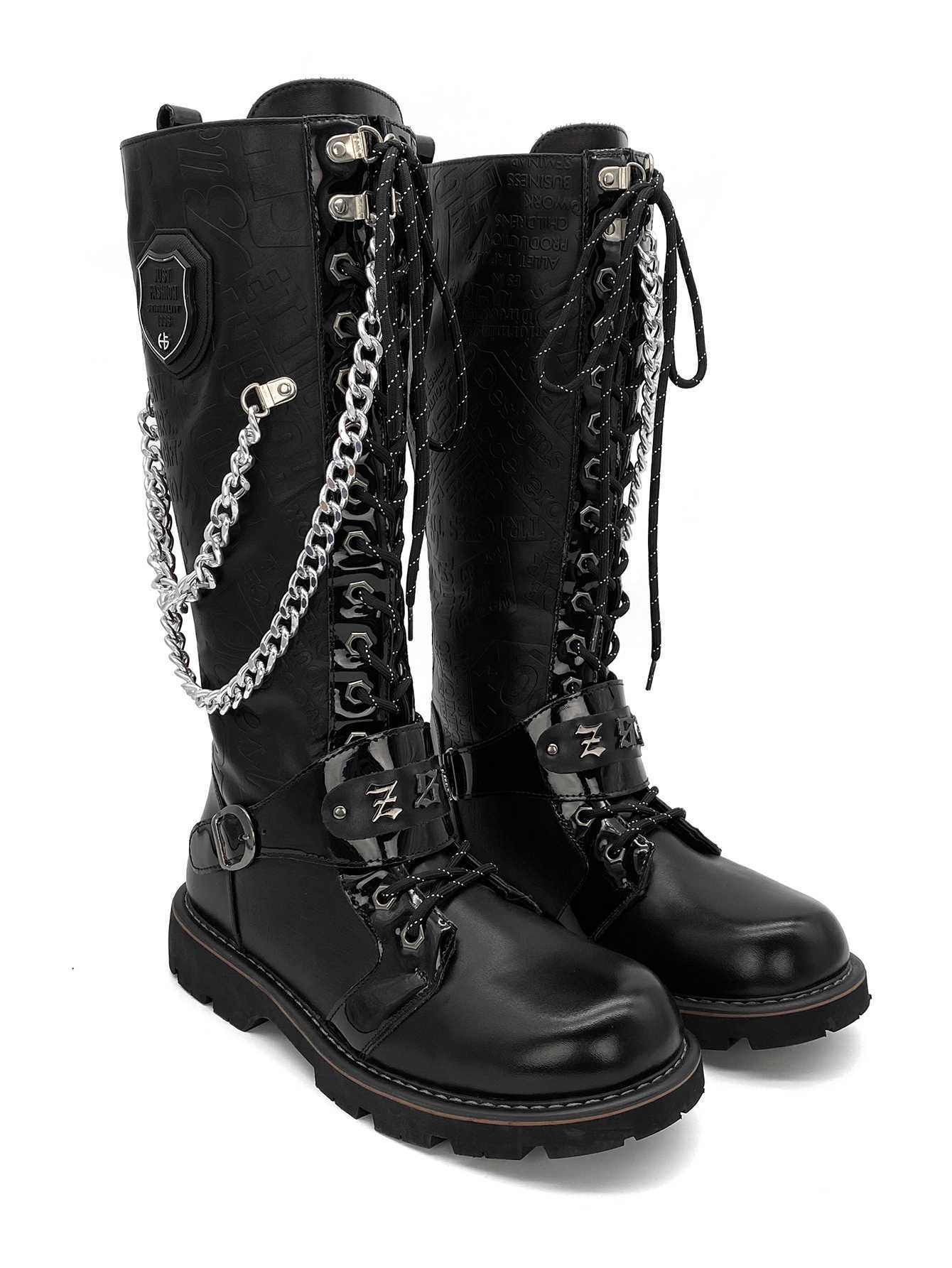 NXY Brand New Design Thick Bottom Large Fashion Print Women's Boots Light Luxury Versatile Thick High Heels high Boots Bestselling