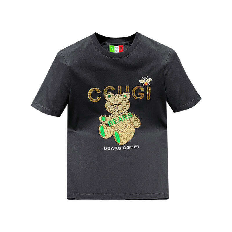 European High-End Embroidered Mercerized Cotton Short-Sleeve Summer New Men's Half-Sleeve T-Shirt