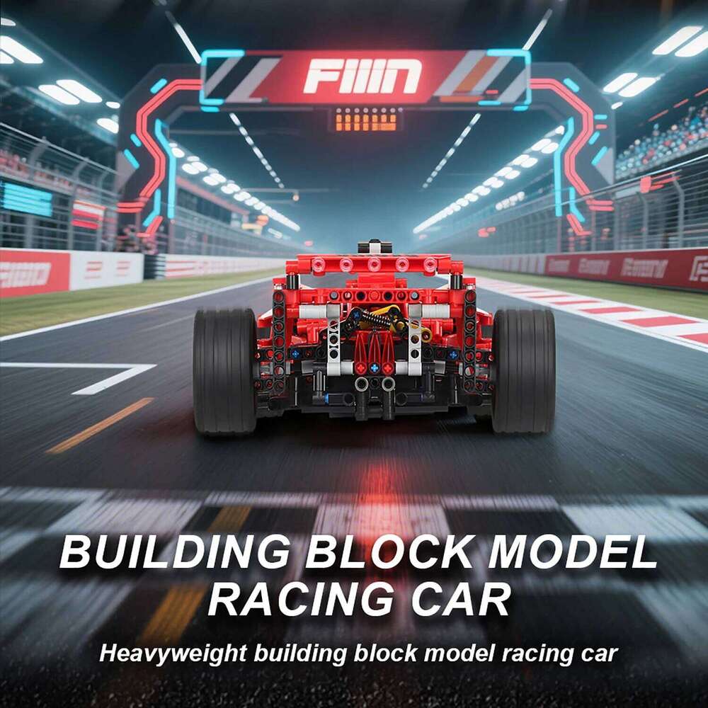 Technical Red Racing Car Building Block Model Expert Speed Sports Vehicle Assembly Bricks Toys Kids birthday Gifts Z260305