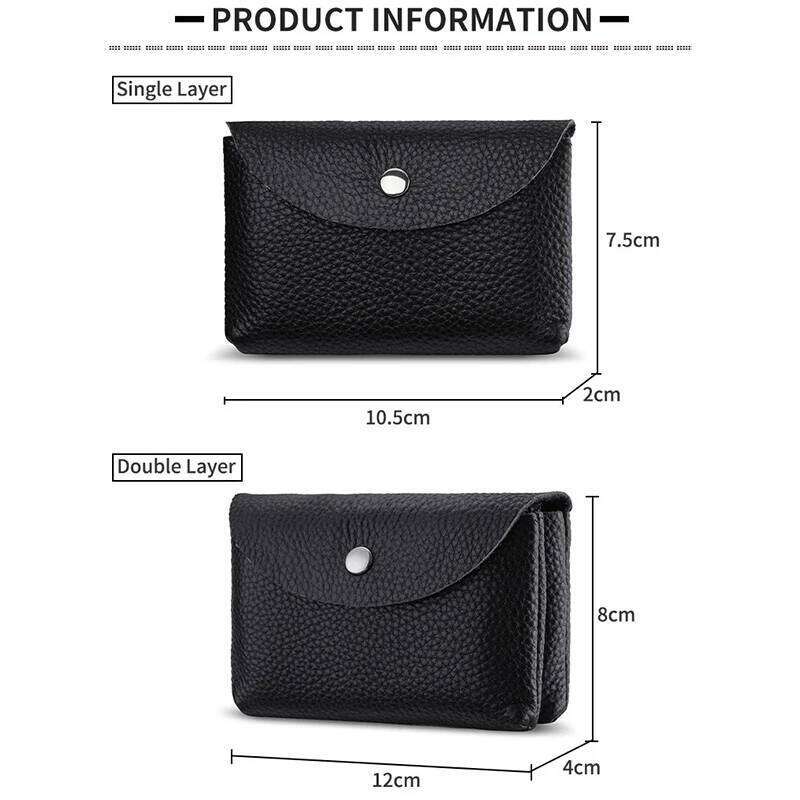 Genuine Leather Short Coin Wallets Card Holder Bag Case Portable Retro Cowhide Small Money Purse For Men Women Earphone Pouch C260304