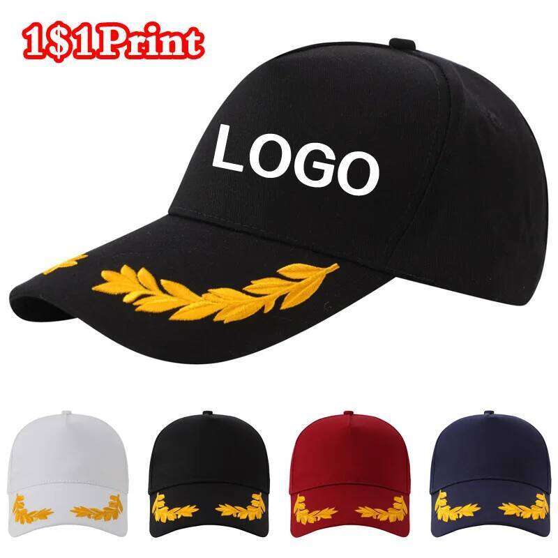 Customized logo printed casual wheat ear men's solid color snap sports women's baseball cap Y260304