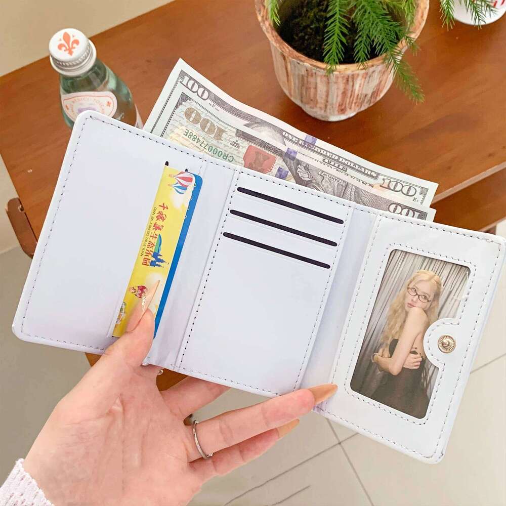 Fashion Flowers Wallets Girls Small Wallet Aesthetic Card Holder Classic Three Fold Purse For Women Student Simple Coin Pouch C260304