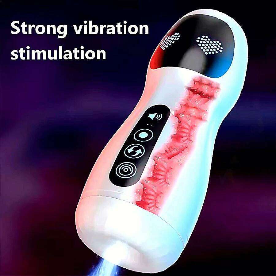 Automatic Male Masturbator Cup Sucking Vibration Real Vagina Pocket Pussy Penis Oral Machine Blowjob Sex Toys For Man Adults W260305