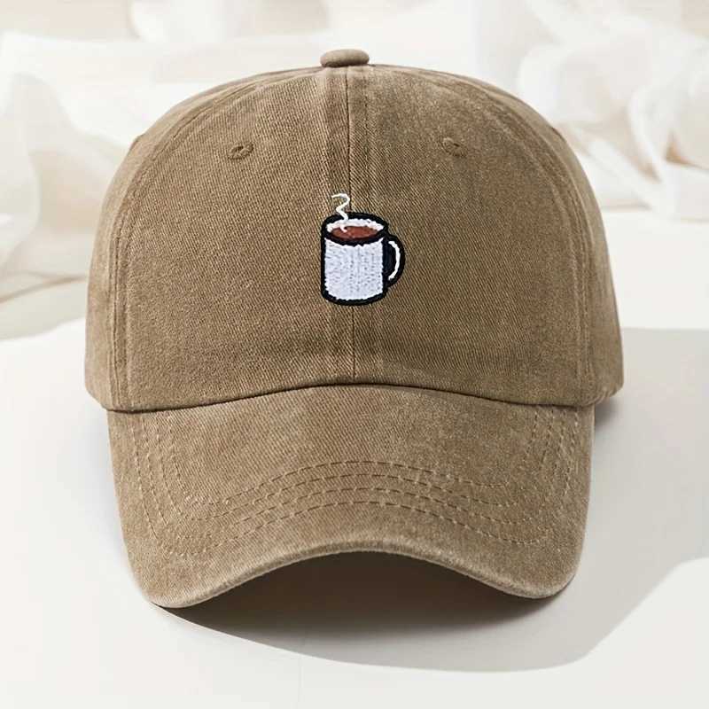 Baseball cap retro washed casual hat cup embroidered curved hip hop hat adjustable running fishing hat S260306