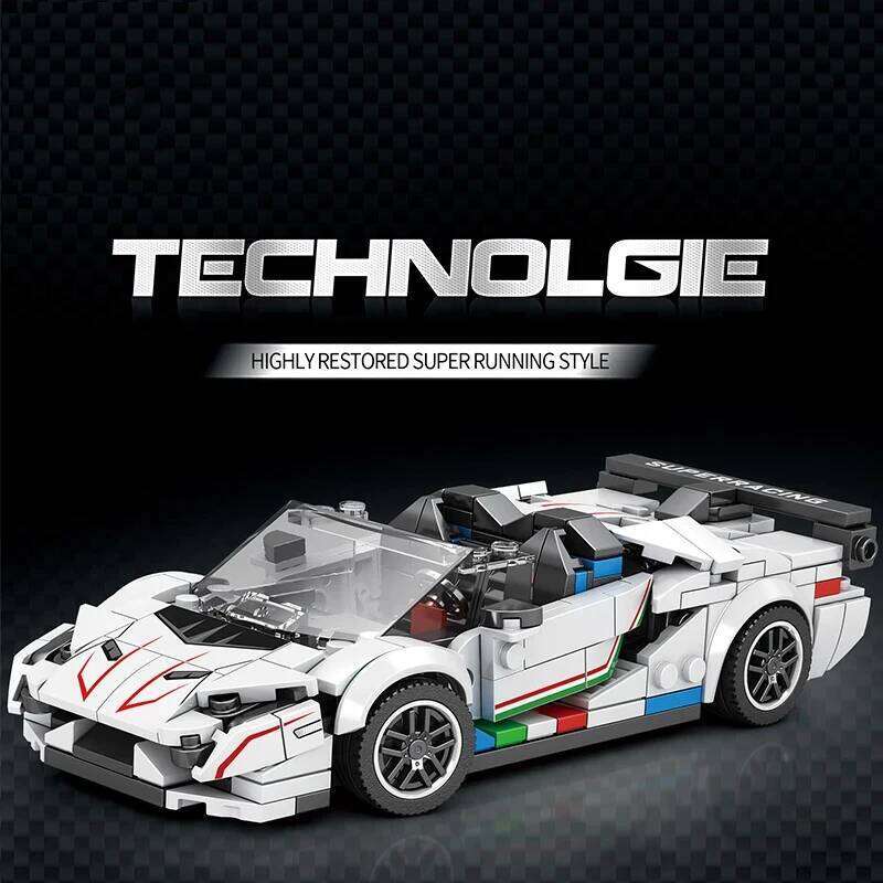 348PCS City Racing Car Building Blocks 1:24 Scale Speed Vehicle Model Assembly Bricks Toys Desktop Ornaments Kids Holiday Gifts Z260305