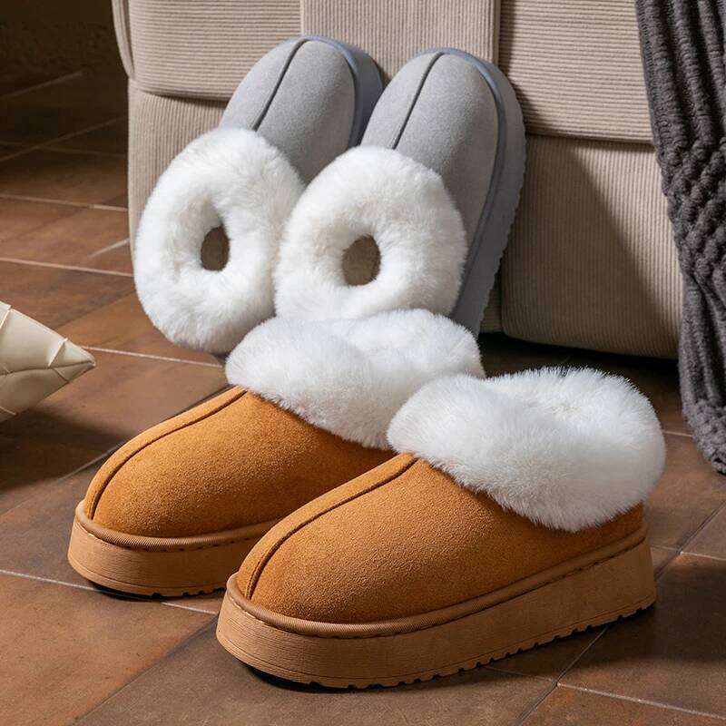 Women's Winter Slippers Non-Slip Thick Sole Fleece Lined Warm Boot Indoor Outdoor Fashion Comfort Fluffy Plush House Shoes