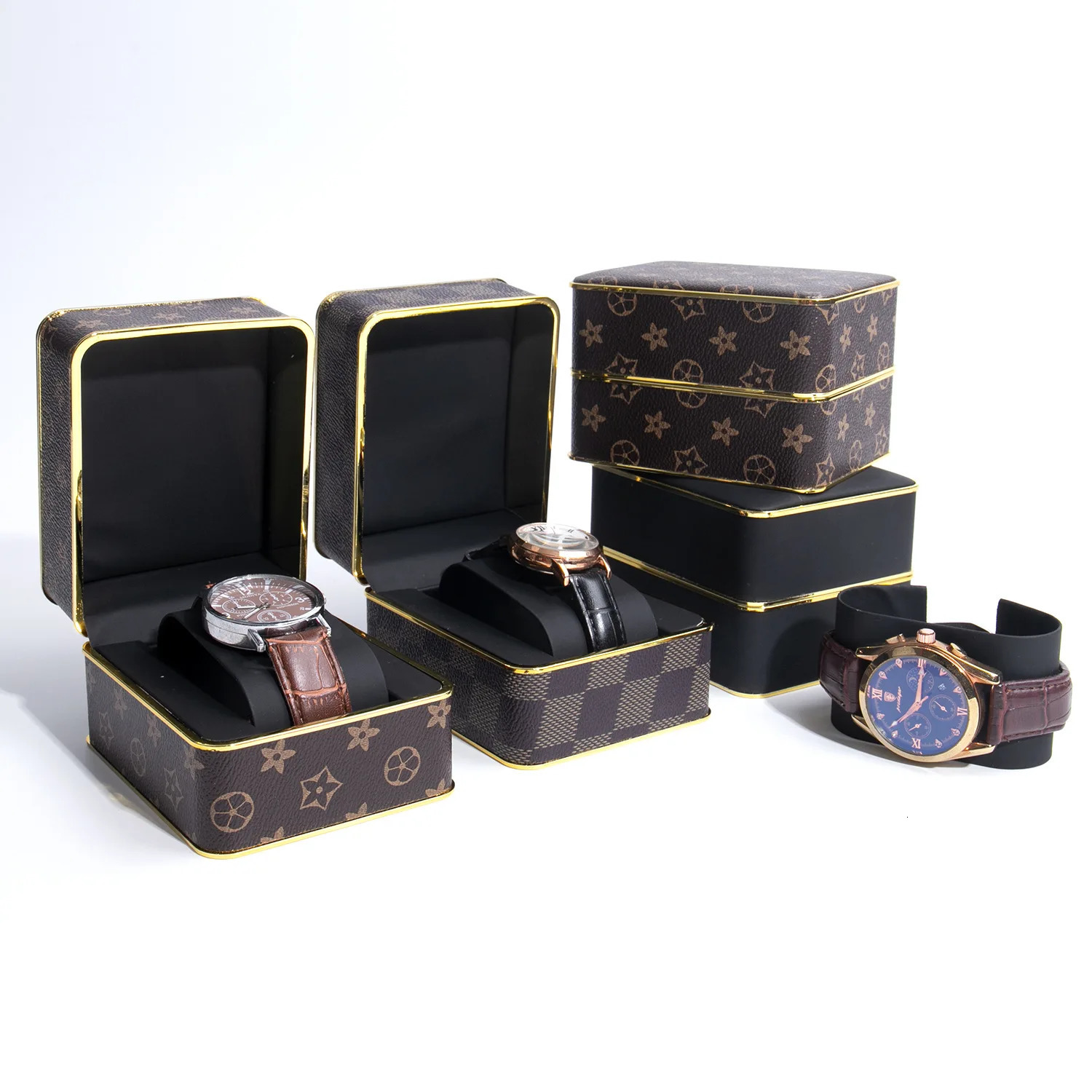 High-end Watch Box Flip Cover PU Leather Watch Packaging Box Men And Women General Watch Storage Box 260304