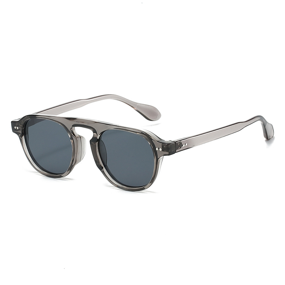 New vintage small round frame sunglasses, Korean version, natural look, face-slimming, fashionable sunglasses for men and women, UV protection, high-e