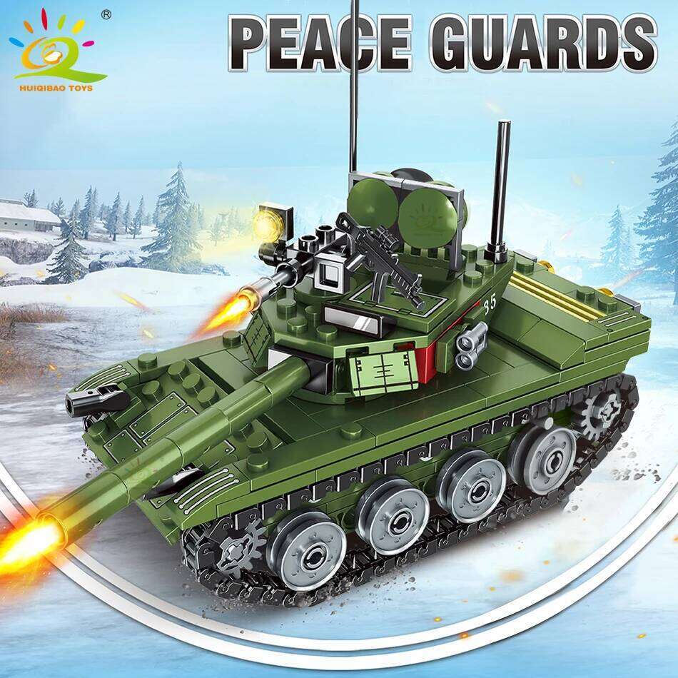 HUIQIBAO 336pcs Military 85 Main Battle Tank Building Blocks WW2 Army Soldier Figures Bricks Educational Toys for Children Boy Z260306