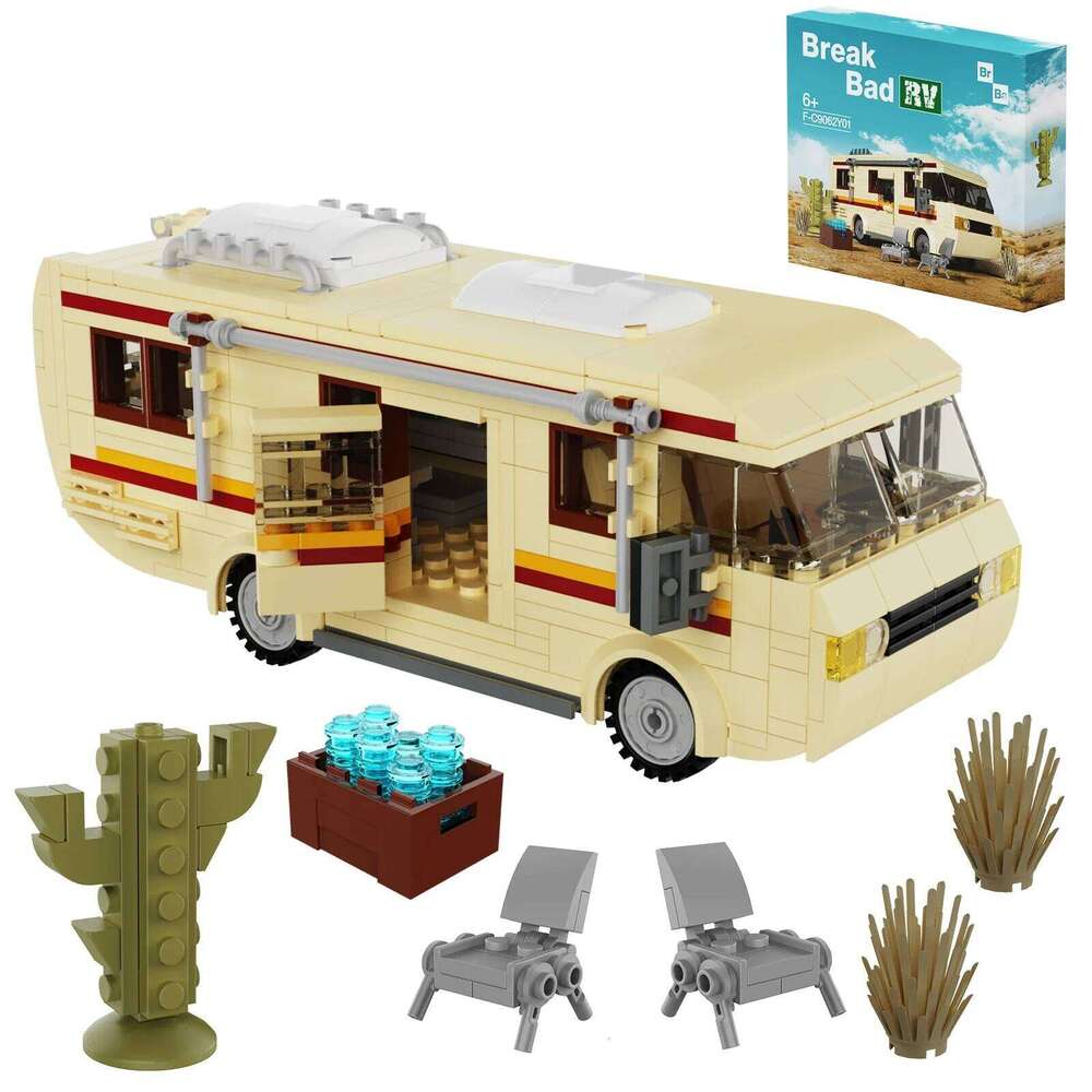 MOC Breaking Bad Cooking Lab RV Car Pinkman Edacational Building Blocks Set Walter White Vehicle Toy For Children Birthday Gift Z260306