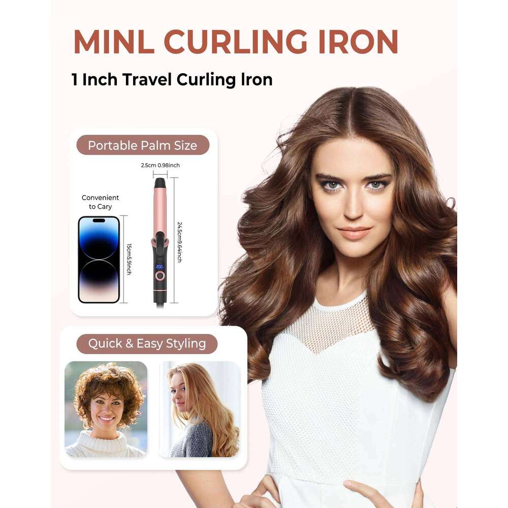 Ceramic Mini Curler 25mm Travel Iron Dual Voltage Curling Wand Small iron Styler Curly Hair Products 26Y0306