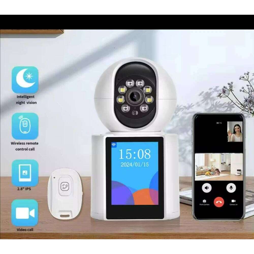 V360 pro 2K 5MP WiFi Camera CD CARD/2.4 Inch Screen Video Call Answer AI Detect Two Way Audio Color Night Vision 2MP Indoor 26W0306