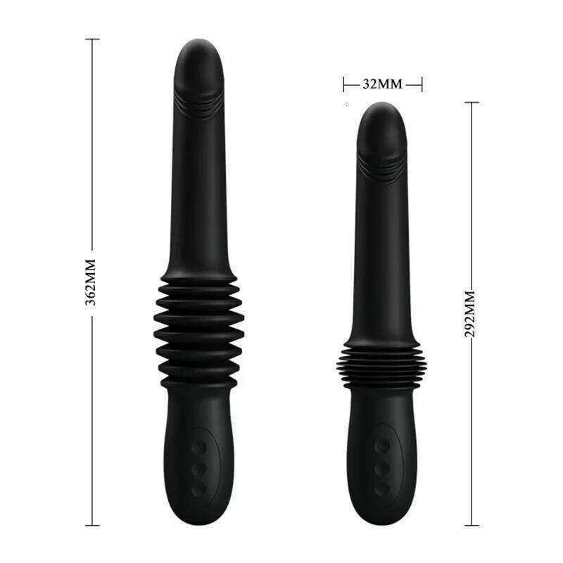 Fully Automatic 70mm Long Telescopic Thrust Dildo Vibrator Realistic Cock G Spot Female Masturbator Anal Sex Toys For Women W260305