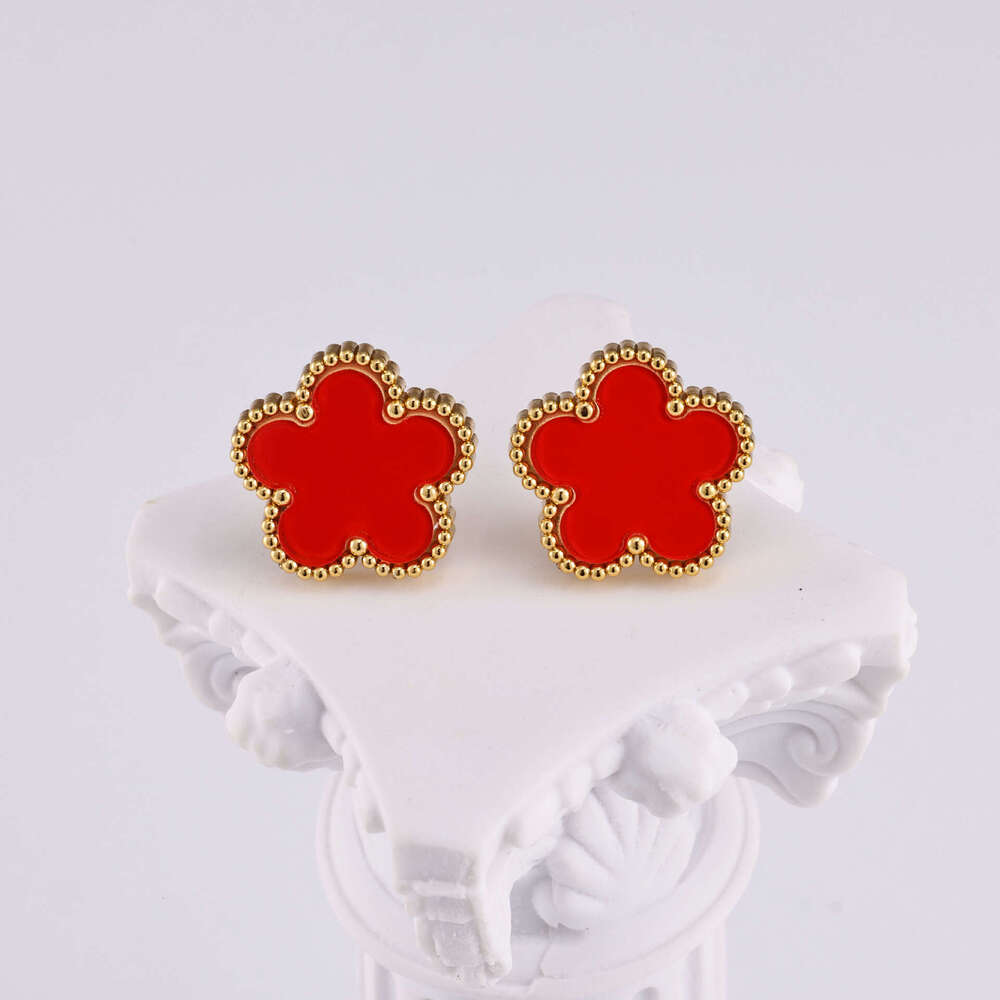 Womens Jewelry Earrings stud Summer New Trendy Four Leaf Clover Titanium Steel Earrings Niche Stylish Elegant Comfortable All Match Ear Jewelry For Wo
