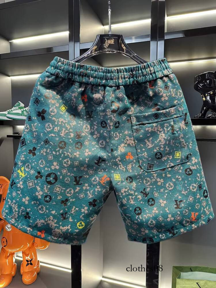 European-style men's high-end jacquard casual shorts, trendy brand 2025 new summer American-style beach shorts for men