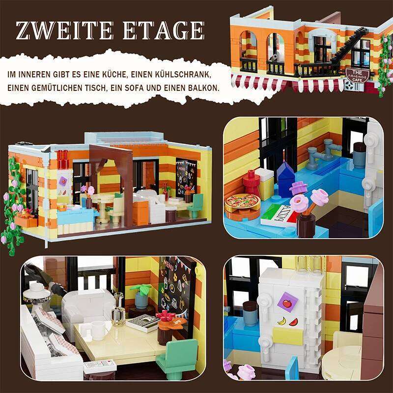 Central Perk Cafe House Modular Buidling Block MOC Friendship Home Gathering Assembly Architecture Sets For Adults Holiday Gifts Z260305