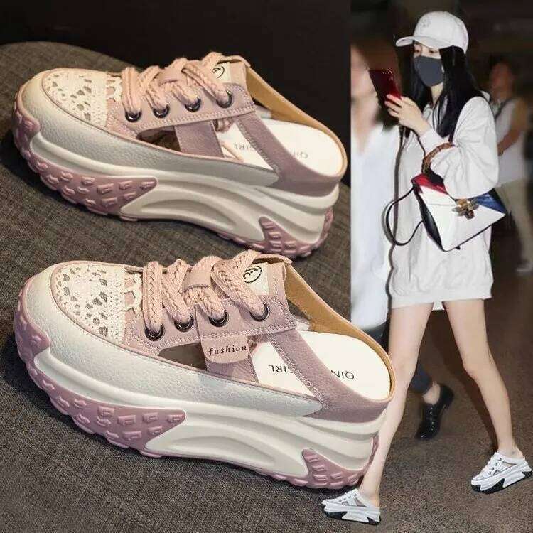 5cm Inner Heightening Canvas Thick Women Cake Bottom Half Cloth Shoe Rubber Shoes Student