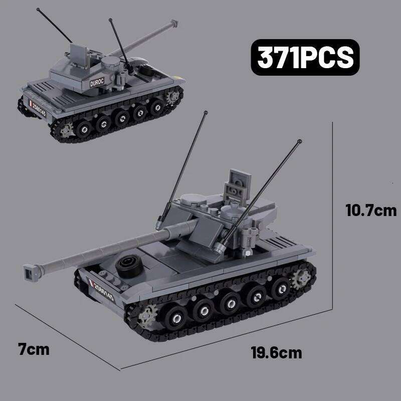 WW1 French Military Light Tank Building Blocks Army Soldier Figures Self-propelled Artillery Model Assemble Bricks Boy Toys Gift Z260306