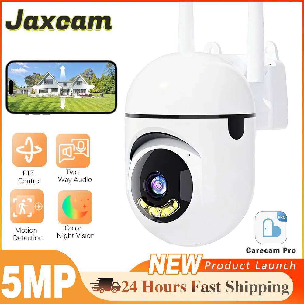 Carecam Pro 5MP HD 355 Surveillance Camera Night Vision Motion Detection Siren WiFi Remote Two-Way Audio Waterproo 26W0306