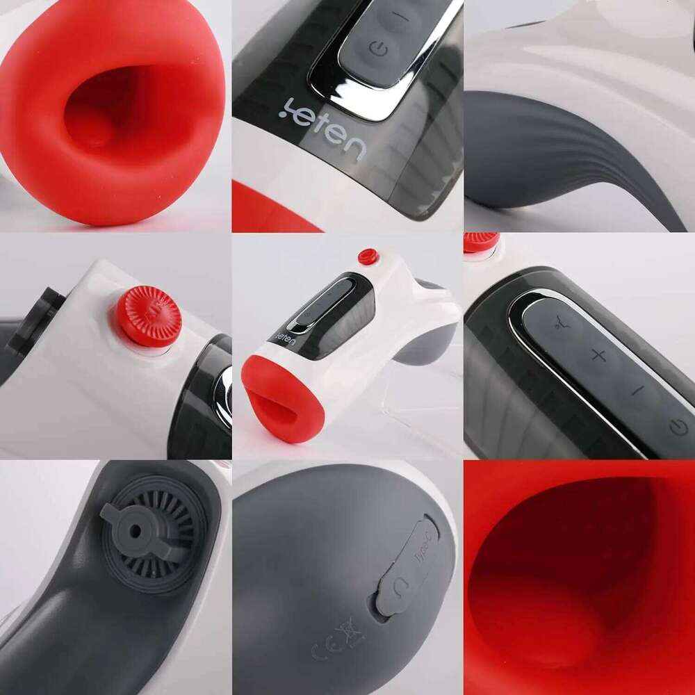 Leten Sucker Sex Toy for Men Air-Controlled Sucking and Tongue Licking Stimulation with One-Click Explosion W260305