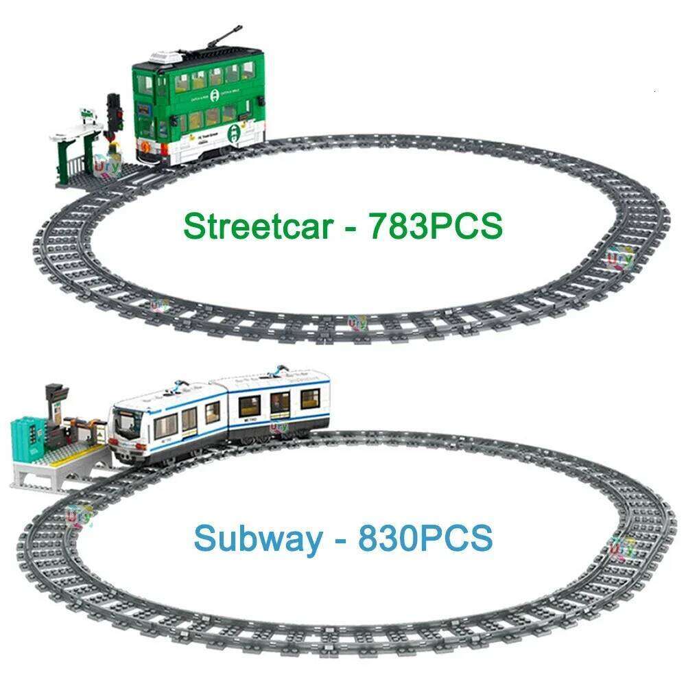 Technical Subway Train City Car Metro Tram Electric Model Rechargeable Lithium Battery Motor Building Blocks Toys For Boy Gift Z260306