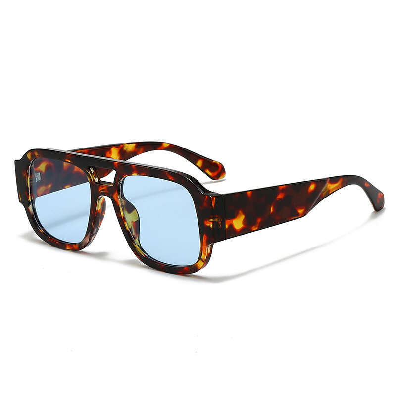 New Fashion Casual Double Bridge Sunglasses Unisex Outdoor Sports Sun Protection Personality European And American Style Liuyuemoshang