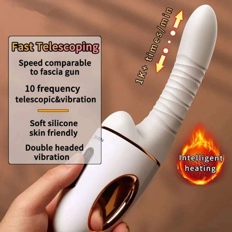 G40 Cannon Machine AI Version G Spot Massager 10 Frequencies Telescopic Dual Heads Vibration Heating Handheld Adult Sex Toys W260305