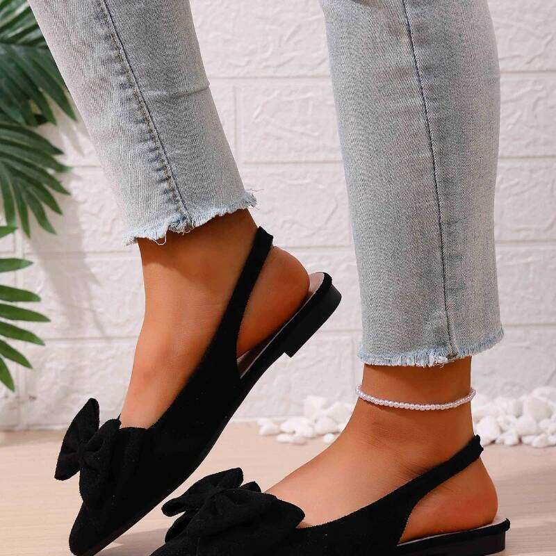 2025 Summer New Women's Bow Closed Sandals Fashionable, Casual, Easy to Wear, Bestselling Comfortable Flat Shoes